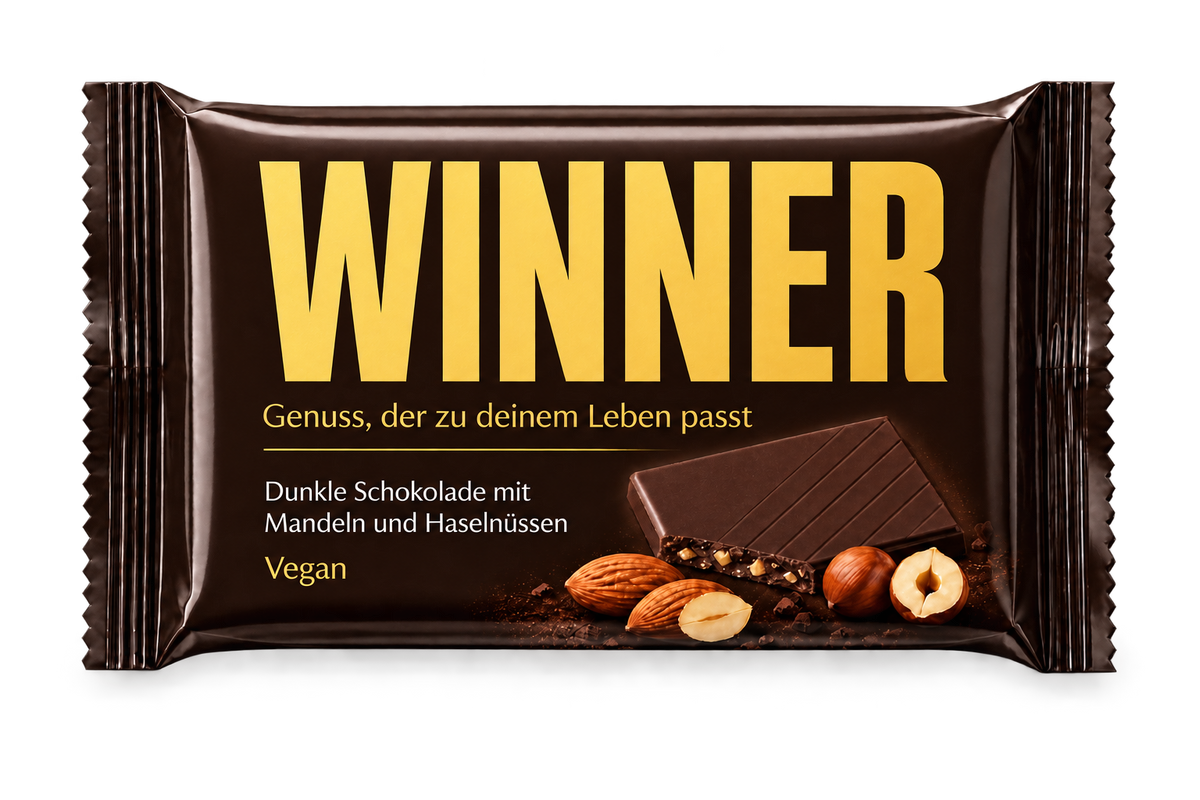 100 dunkle Täfelchen - Mandel · Haselnuss